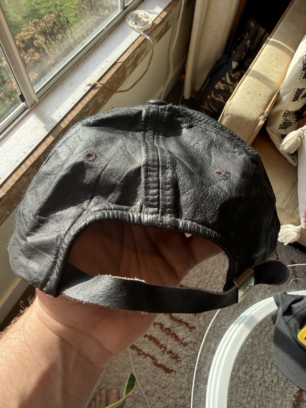Vintage script Sports Specialties Chicago Bulls Leather Snapback Hat Size One S - Picture 2 of 6